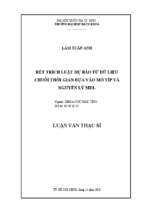Rút trích luật dự báo từ dữ liệu chuỗi thời gian dựa vào mô típ và nguyên lý mdl 