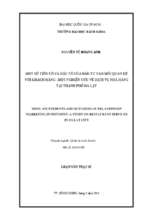 Some ancetedents and outcomes of relationship marketing invesment a study on restaurant services in da lat city