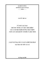 Tổ chức dạy học chương “động lực học chất điểm” vật lý 10 theo định hướng phát triển năng lực giải quyết vấn đề của học sinh.