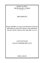 Sử dụng phối hợp các loại bài tập theo định hướng phát triển năng lực giải quyết vấn đề của học sinh trong dạy học chương “động lực học chất điểm” vật lý 10.