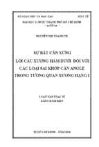 Sự bất cân xứng lồi cầu xương hàm dưới đối với các loại sai khớp cắn angle trong tương quan xương hạng i