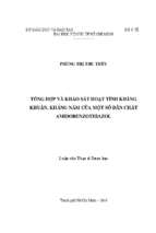 Tổng hợp và khảo sát hoạt tính kháng khuẩn, kháng nấm của một số dẫn chất amidobenzothiazol