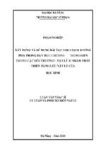 Xây dựng và sử dụng bài tập theo định hướng pisa trong dạy học chương “dòng điện trong các môi trường”   vật lý 11 nhằm phát triển năng lực vật lý của học sinh..