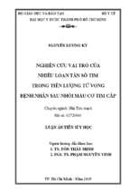 Nghiên cứu vai trò của nhiễu loạn tần số tim trong tiên lượng tử vong bệnh nhân sau nhồi máu cơ tim cấp