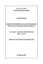 Nghiên cứu mô hình đào tạo giáo viên mần non đáp ứng yêu cầu đổi mới giáo dục hiện nay