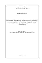 Tổ chức dạy học theo chủ đề chương sóng ánh sáng   vật lí 12 nhằm phát triển năng lực giải quyết vấn đề của học sinh.
