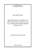 Phát triển nhận thức cho trẻ 5 6 tuổi thông qua hoạt động làm quen với toán tại các trường mẫu giáo thị xã điện bàn, tỉnh quảng nam.
