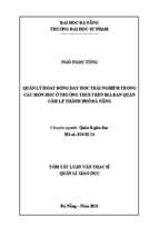 Quản lý hoạt động dạy học trải nghiệm trong các môn học ở trường thcs trên địa bàn quận cẩm lệ, thành phố đà nẵng