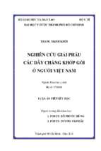 Nghiên cứu giải phẫu các dây chằng khớp gối ở người việt nam