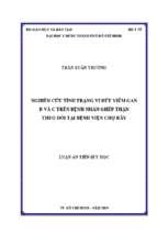 Nghiên cứu tình trạng vi rút viêm gan b và c trên bệnh nhân ghép thận theo dõi tại bệnh viện chợ rẫy