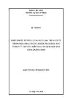 Phát triển kĩ năng quan sát cho trẻ 4   5 tuổi thông qua hoạt động khám phá khoa học ở các trường mẫu giáo huyện điện bàn tỉnh quảng nam..