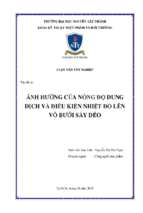 ảnh hưởng của nồng độ dung dịch và điều kiện nhiệt độ lên vỏ bưởi sấy dẻo