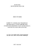 Luận án tiến sĩ nghiên cứu cơ sở khoa học nhằm đề xuất giải pháp quản lý và phát triển bền vững cây đảng sâm