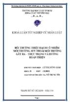 Bồi thường thiệt hại do ô nhiễm môi trường, suy thoái môi trường gây ra. thực trạng và hướng hoàn thiện