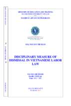 Disciplinary measure of dismissal in vietnamese labor law