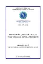 Hợp đồng ủy quyền để xác lập, thực hiện giao dịch bất động sản