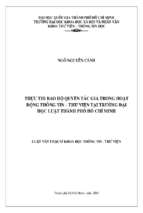 Thực thi bảo hộ quyền tác giả trong hoạt động thông tin   thư viện tại trường đại học luật tp. hồ chí minh