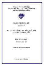 địa vị pháp lý của đại biểu quốc hội. lý luận và thực tiễn