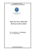 Pháp luật về cơ chế ba bên trong quan hệ lao động