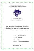 Private public partnerships contract and proposals for vietnamese legislation