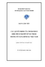 Các quyết định của thẩm phán khi chuẩn bị xét xử sơ thẩm trong tố tụng hình sự việt nam