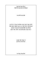 Quản lý hoạt động giáo dục đạo đức cho học sinh tại các trường tiểu học quận cẩm lệ, thành phố đà nẵng đáp ứng yêu cầu đổi mới giáo dục.