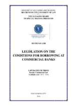 Legislation on the conditions for borrowing at commercial banks