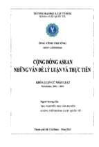 Cộng đồng asean   những vấn đề lý luận và thực tiễn