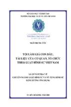 Tội làm giả con dấu, tài liệu của cơ quan, tổ chức theo luật hình sự việt nam