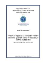 Mối quan hệ pháp lý giữa chủ sở hữu và người quản lý công ty theo luật doanh nghiệp 2014