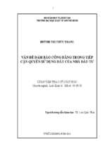 Vấn đề đảm bảo công bằng trong tiếp cận quyền sử dụng đất của nhà đầu tư