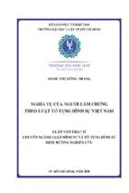 Nghĩa vụ của người làm chứng theo luật tố tụng hình sự việt nam