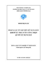 Pháp luật về nộp tiền sử dụng đất khi được nhà nước công nhận quyền sử dụng đất