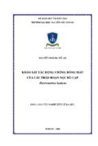 Khảo sát tác động chống đông máu của các phân đoạn nọc bò cạp heterometrus laoticus