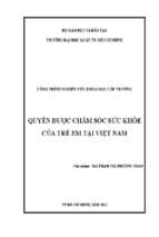 Quyền được chăm sóc sức khỏe của trẻ em tại việt nam