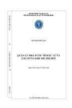 Quản lý nhà nước về đầu tư và xây dựng khu đô thị mới