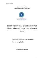 Khiếu nại và giải quyết khiếu nại hành chính(từ thực tiễn tỉnh gia lai)