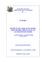 đổi mới tổ chức chính quyền phường trong mô hình chính quyền đô thị tại thành phố hồ chí minh