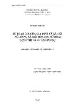 Sự tham gia của gia đình và xã hội   nội dung xã hội hóa một số hoạt động thi hành án hình sự