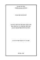 Quản lý giáo dục kỹ năng sống cho học sinh tại các trường tiểu học quận cẩm lệ thành phố đà nẵng.