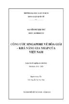 Công ước singapore về hòa giải   khả năng gia nhập của việt nam