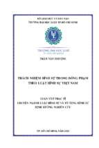 Trách nhiệm hình sự trong đồng phạm theo luật hình sự việt nam