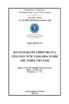 Bảo đảm quyền chính trị của công dân nước cộng hòa xã hội chủ nghĩa việt nam