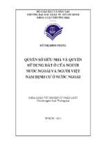 Quyền sở hữu nhà và quyền sử dụng đất ở của người nước ngoài và người việt nam định cư ở nước ngoài