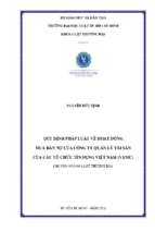 Quy định pháp luật về hoạt động mua bán nợ của công ty quản lý tài sản của các tổ chức tín dụng việt nam (vamc)