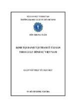 định tội danh tham ô tài sản theo luật hình sự việt nam