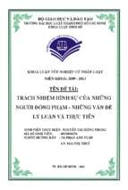 Trách nhiệm hình sự của những người đồng phạm   những vấn đề lý luận và thực tiễn