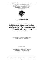 đối tượng của hoạt động nhượng quyền thương mại   lý luận và thực tiễn