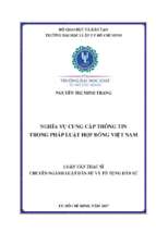 Nghĩa vụ cung cấp thông tin trong pháp luật hợp đồng việt nam