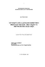 Sáp nhập và mua lại doanh nghiệp theo pháp luật việt nam thực trang và phương hướng hoàn thiện